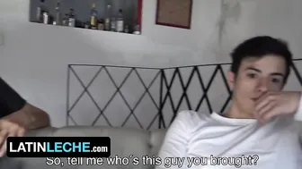 Twink Buddies Remo & Santi Agree To Have Passionate Fuck In Front Of A Stranger - Latin Leche
