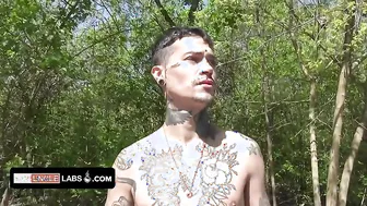 SayUncle - Tattooed Twink Receives Raw Ass Pounding From A Group Of Masked Strangers In The Woods