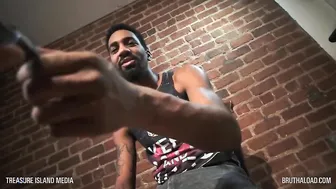 Hung thug jerks his big cock