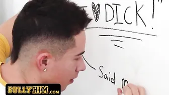 Bully Him - Sexy Bully Caught Defacing The Restrooms By Shy Nerd And Makes Him Keep It A Secret