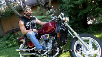 Maskurbate Hunky Biker Jerks Dick Outside