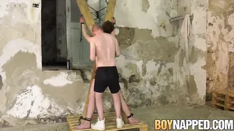 Twink in bondage Alex Faux dominated with big cock fucking