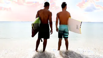 DylanLucas Latino Surfer Hunk Tops His Buddy in Cabana