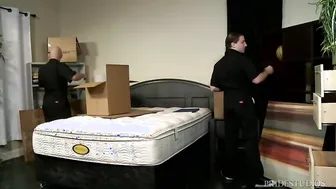 ExtraBigDicks Hung Mover takes 2 Cocks at Once