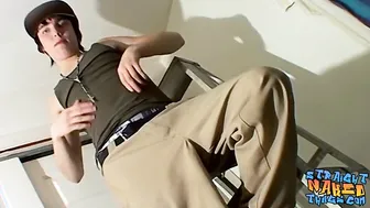 Tattooed straight thug amateur solo masturbating for jizz
