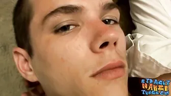 Solo straight thug stroking dick until spilling load of cum