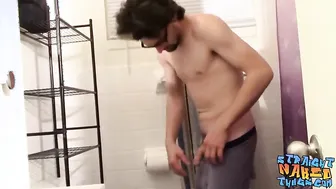 Thug jock Mickey Waters tugs straight cock and cums solo