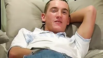 Big hard cock British stud Carl jerks off in passionate solo