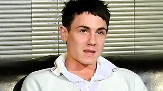 Cute athletic twink Jordon B interviewed before masturbating
