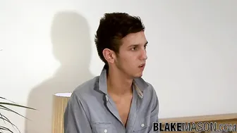 Slender british gay Keiran Cooper interviewed before solo