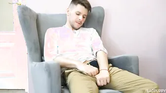 Nick is enjoying bouncing up & down on Dmitry's cock