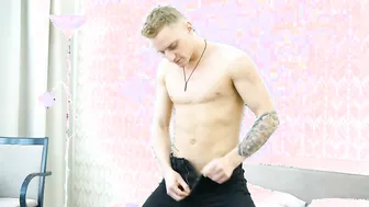 Hunky Russian twink shows off his long, thick manhood