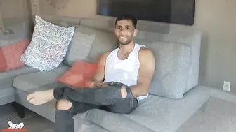 Argos grabs his rock-hard cock & begins stroking long & slow