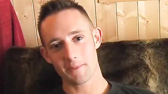 Gay cock wanker Jared interviewed before cumshot
