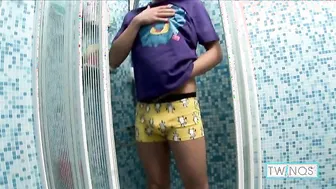 Sensual Boy Ezra Dildo Fucks His Wet Asshole In The Shower!