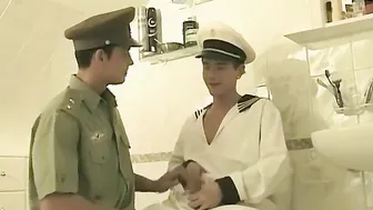 Army captain barebacking hot skinny sailors asshole for real