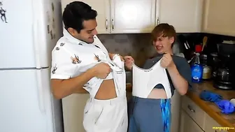 Two twinks give themselves wedgies in tighty whities