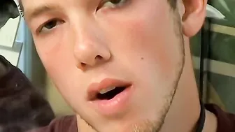 Bad boy smokes cigars and jerks off solo