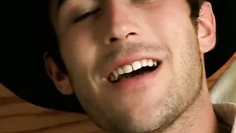 Cigar loving cowboy beating his meat until cumming hard