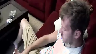 Jake Parker smokes and wanks his shaft
