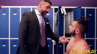 Manager In Suit Fucked In Locker Room