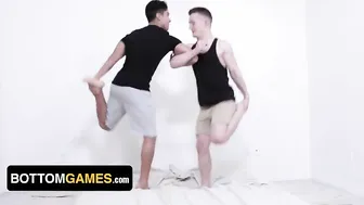 Bottom Games - Hot And Handsome Buddies Bet On Wrestling Challange And The Loser Pleases His Friend