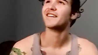 Inked thug Wrench sucked off while rubbing his big cock