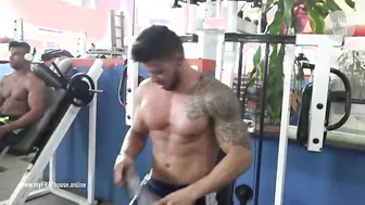 Muscular guys workout naked reality show