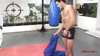 Muscled Wrestlers Enjoy Hardcore Fuck Session And Cum All Over Each Other!