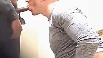 BBC fucks sissy faggot in bathroom