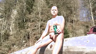 uncut nudist chub drying in the winter sun