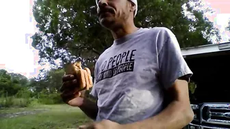 Tai Picard eating outside talking gainer