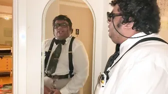 Nerd in his true form admiring himself.