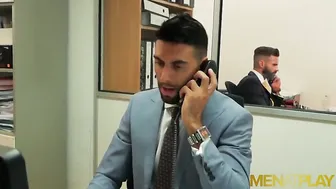 MENATPLAY Suited Men Dani Robles And Mick Stallone Anal Fuck