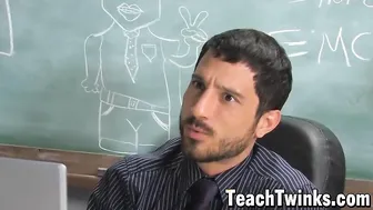 Teacher Harry Cox anal fucks young student Jason Alcok