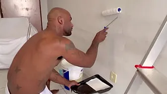 Gifted painter fucking bareback ripped sidekick