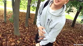 Twink Blonde On His Way Home When He Bumps Into A Guy Who Wants His Dick Fucked And Pay At The Same Time - BigStr