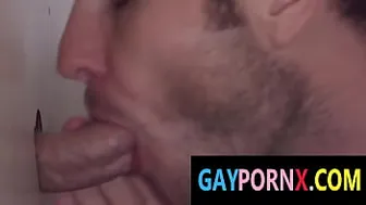 Nasty public gloryhole blow job on the campus
